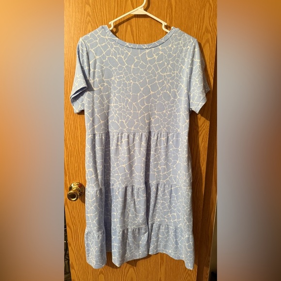 LOFT Blue Patterned Dress - Picture 4 of 5